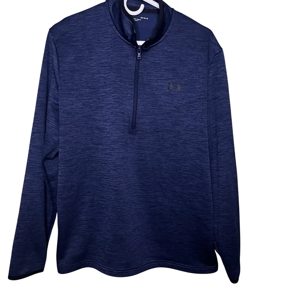 Under Armour Men's 1/4‎ Zip Pullover Active Heather Black/Blue Size Large